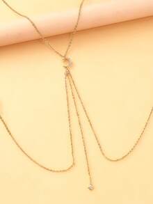 1pc Eight-Pointed Star Thin Body Chain, Multi-Layer Tassel Bikini Accessory, Sexy Long Bikini Chain For Beach Vacation - STL4102 - View 6