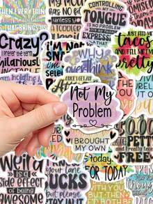50pcs Sarcastic Stickers Decoration Handbook Laptop Cell Phone Case Luggage Decals - Multicolor - View 7