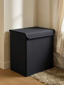 1 Pieza Caja con tapa grande de 40 x 50 x 30 cm con diseño de estrella - Cesta de juguetes - Cesto de ropa - Organizador de baño - Organizador de almacenamiento - Caja de almacenamiento - Gris Oscuro - Ver 2