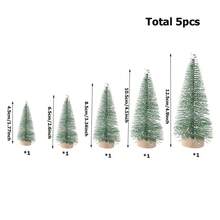 15pcs Artificial Christmas Bottle Brush Trees, 5 Sizes, With Base - Suitable For Holiday Tabletop Decor, DIY Crafts, Plastic Pine Tree Tabletop Decoration, For Christmas, New Year, Winter Party And Handicraft Making - Multicolor - View 11