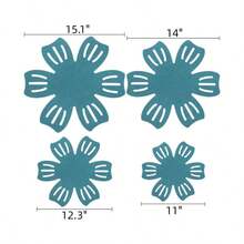 10/12pcs Flower Felt Pot Holders Heat-Resistant Mats, Non-Slip High Temperature Resistant Hollow Design Table Protector Pads For Home Use - Multicolor - View 3