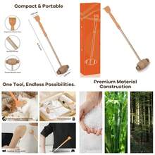2-In-1 Back Scratcher, Wooden Bamboo Back Scratcher, Back Massager And Scratcher In One, Gifts For Adults/TeensandElderly, Gifts For Muscle Tension Relief - Wood Yellow - View 2