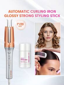 SHEGLAM HAIR It-Curl 一鍵式即時捲髮棒 - 25mm+亮澤強力造型棒，自動捲髮棒，3 檔溫度，快速加熱，自動斷電，防燙觸感即時捲髮棒，打造完美髮型 - 查看 1