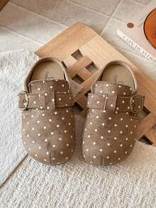 Easy Slip-On Platform Mules - Retro Polka Dot Non-Slip Slides For Summer Chic Retro Platform Slides-Versatile Polka Dot Mules For Casual&Daily Outfits - Khaki - View 2