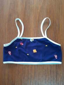 KIT 5 Top Infantil Feminino Estampado Menina Sem Bojo Poliamida Dia a dia - 6 a 12 Anos - Sortidas - Visão 6