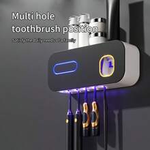1pc Smart Toothbrush Sterilizer, Wall-Mounted Toothbrush Holder With Toothpaste Squeezer, Toothbrush Rack And Sterilizer, Toothbrush Storage Rack, Bathroom Accessories, Home Decor - Multicolor - View 3