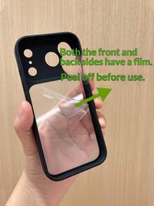 Minimalist Luxury Solid Color Transparent Fashion Phone Case, Colorful Solid Color Frame, Suitable For IPhone17 17Pro 17Promax 16 16Promax 15 14 13 And Other Models, Minimalist Anti-Drop Full Coverage Transparent Feel Colorful Phone Case, Spring Birthday Gift, Party Celebration Item. - Blue - View 6
