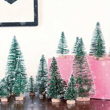 15pcs Artificial Christmas Bottle Brush Trees, 5 Sizes, With Base - Suitable For Holiday Tabletop Decor, DIY Crafts, Plastic Pine Tree Tabletop Decoration, For Christmas, New Year, Winter Party And Handicraft Making - Multicolor - View 2