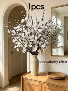 14/12/6pcs White Artificial Plum Blossoms, Realistic Faux Plum Flowers, Suitable For Wedding Decor, Room Accessories, Home Decor, Bedroom Decor, Office Decor, Hotel Decor, Garden Decor, Party Decor, Living Room Decor - Multicolor - View 11