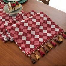Luxury High-End American Style Table Runner Decor Tablecloth, Pastoral Atmosphere For Living Room, Bedroom, Dining Room, Outdoor, Holiday, Birthday Party - Red - View 2