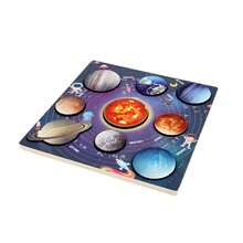 Wooden Children's Universe Eight Planets Solar System Planet Matching Puzzle Classification Cognitive Board Early Education Puzzle Toy Cognitive Solar System Eight Planets Puzzle Matching Board Desktop Game Interest Cultivation Ideal Gift - Multicolor - View 8
