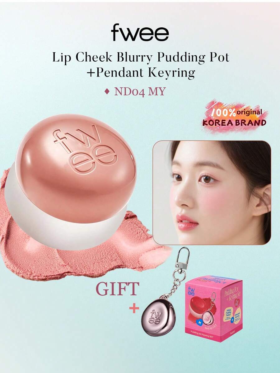 Fwee Lip & Cheek Soft Matte Pudding Jar ND04 My, Apricot Mist, Dusty Pink, Airy Mousse Texture, Cashmere Soft Matte Effect, Watercolor Blending, Seamless Application, Korean Makeup, Korean Cosmetics, 5g/0.17oz