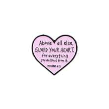 Pink Heart Bible Verse Lapel Enamel Pins And Brooches Badge Pins For Backpacks Bags Backpack Cool Decoration Friend For Gifts - Multicolor - View 4