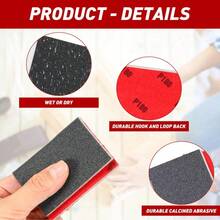 24 buah Spons Amplas Lembut Persegi 180-2500 Grit Amplas Basah/Kering, Blok Amplas yang Dapat Dicuci dan Digunakan Kembali untuk Permukaan Halus, Cocok untuk Kayu, Logam, Papan Gipsum, Kaca, Cat, Model, Pengamplasan dan Pemolesan Furnitur - Hitam - View 8