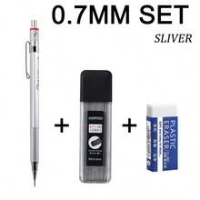金屬自動鉛筆套組，0.5mm 與 0.7mm 六角形製圖鉛筆，可替芯精準書寫鉛筆，適用於學生、學校、辦公室、繪圖與日常使用 - 多款 - 查看 15