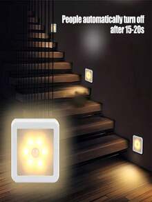 6入組 LED 感應式智能燈，櫥櫃夜燈，室內感應壁燈，適用於臥室、廚房、衣櫥、樓梯、浴室、走廊、居家、客廳、派對與節日裝飾 - 感應燈 - 查看 5