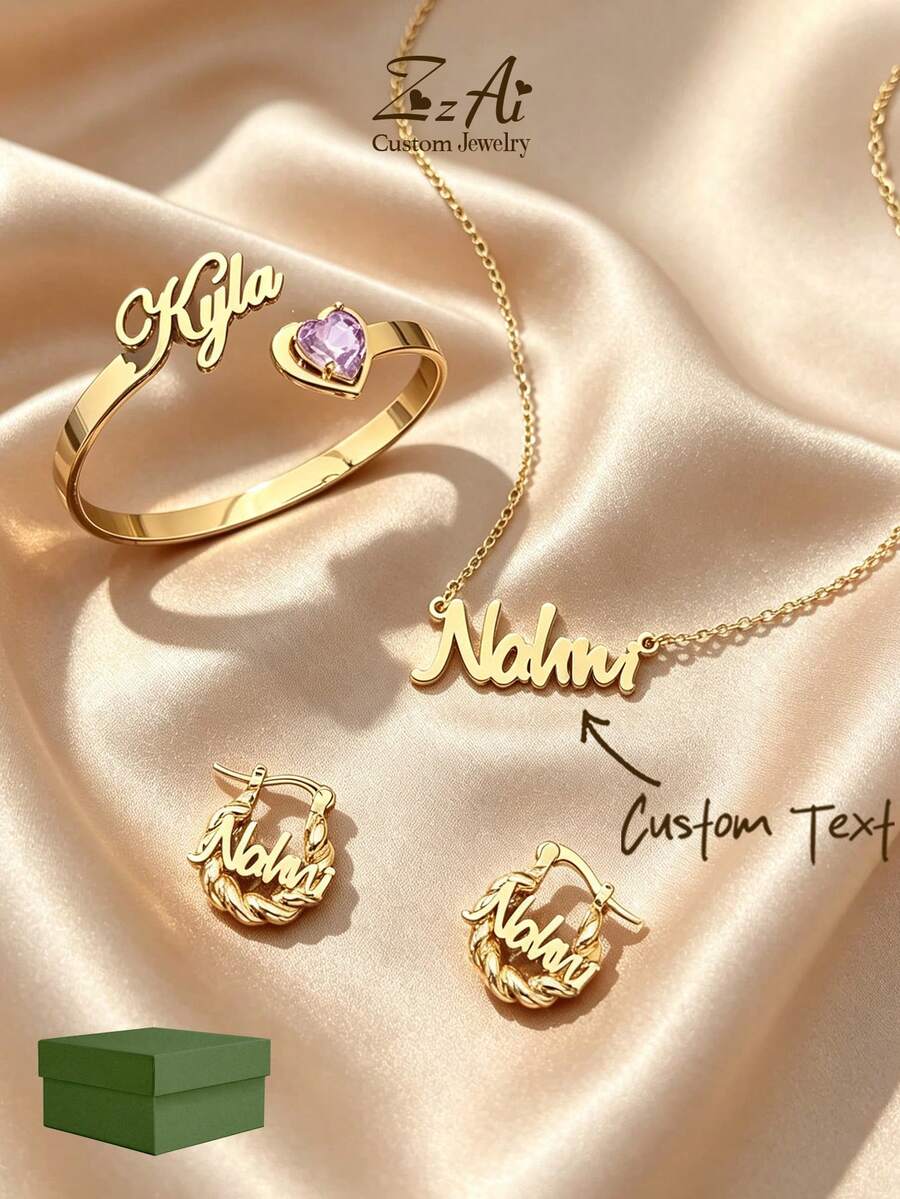 [ZzAi Customized]Teenager Customized Jewelry Set, Perfect Gift For ...