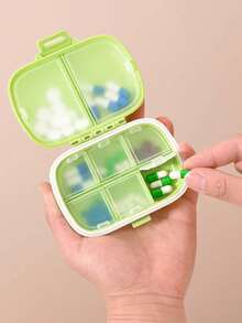 1pc Pink Medicine Storage Box, Portable Pill Dispenser Box For Bag, Pill And Tablet Organizer - Multicolor - View 4