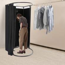 YUNRUX Simple Bottom Zipper, 95x100x200cm In A Robe, The Black Miniature Wardrobe - 黑色 - 查看 8