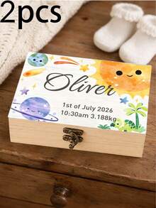 Custom Wooden Keepsake Box, Personalized Memory Storage Box, Cute Animal Room Decor, Customized Name Memory Chest, Customizable Decorative Storage Box, Birthday Gift, Christmas Gift, Special Keepsake Box, Home Decoration, Special Keepsake Storage - Style a - View 14