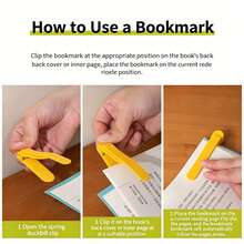 1pc 3-Color Automatic Page-Sliding Reading Bookmark, Clips To Book Pages To Track Reading Progress, Smooth Page-Turning Durable Plastic Bookmark For Students' Daily Reading And Page Marking - Multicolor - View 11