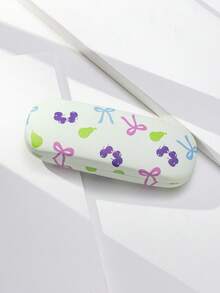 1pc Women's Cute Printed Glasses Case, Suitable For Campus And Dating - Light Green-612 - View 7