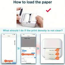 PRINHSJI Wireless Mini Printer, Portable Thermal Inkless Printer With 9 Rolls Paper, Study Sticker Maker For Pictures, Photos, Journals, DIY, Compatible With IOS & Android - Multicolor - View 8