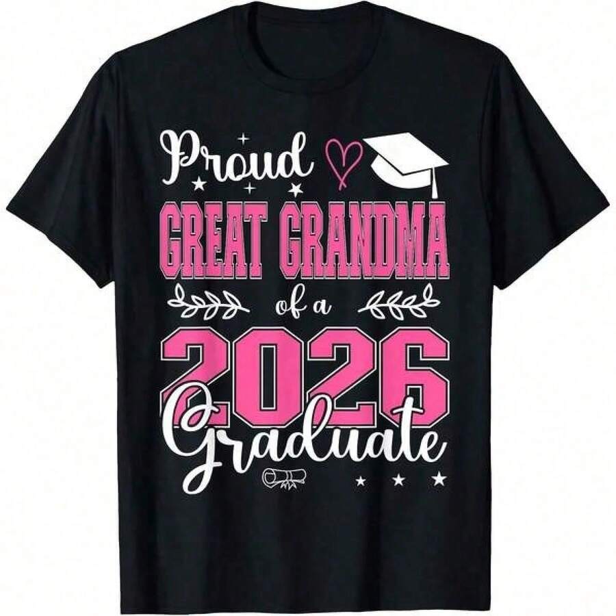 Sommeroutfits für Männer, Schwarzes Oberteil, T-Shirt "Abschlussklasse 2026", Damen-T-Shirt - Schwarz - Übersicht 1