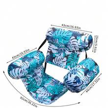 Pool Float, Inflatable Pool Lounge Chair, Tropical Leaf Print, Ergonomic Adult Headrest And Armrests, Portable PVC Hammock, Suitable For Pool, Lake And Beach (Random Color And Style Shipped) - Multicolor - View 11