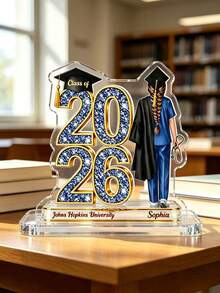 Personalized Custom Graduation Acrylic Flower Plaque Display Stand 2026 Class Nurse Gift Customized Name University Souvenir Graduation Decoration Gift Back To School Gift School Opening Season Gift Birthday Gift For Her - Style 19 - View 7