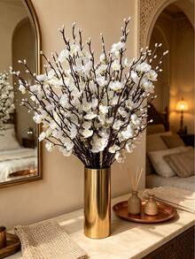 14/12/6pcs White Artificial Plum Blossoms, Realistic Faux Plum Flowers, Suitable For Wedding Decor, Room Accessories, Home Decor, Bedroom Decor, Office Decor, Hotel Decor, Garden Decor, Party Decor, Living Room Decor - Multicolor - View 2