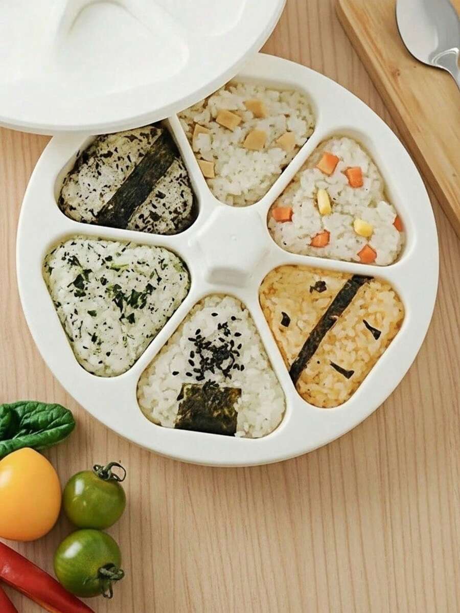 Molde triangular para bolas de arroz, creativo, conveniente, lindo y de fácil y rápida conformación, perfecto para bolas de arroz para bebés, envolturas de sushi con algas y postres con bolas de arroz caseros, set de molde para bolas de arroz, el regalo perfecto para aficionados a la cocina del hogar - Multicolor - View 1