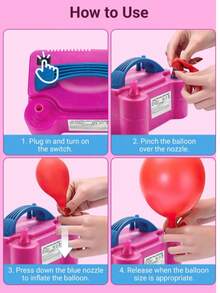 AOYI Electric Balloon Inflator, Dual Nozzle, Portable Lightweight Pump, Fast And Convenient Balloon Inflator, Suitable For Parties, Weddings, Birthdays, Celebrations - US A Type Plug(110-127V) - View 3