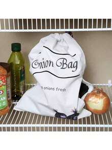 Reusable Canvas Vegetable Storage Bag With Drawstring Closure, Suitable For Onions, Potatoes And More, Extends Vegetable Freshness, Ideal For Kitchen Storage And Outdoor Picnic, Keeps Vegetables Fresh - View 7