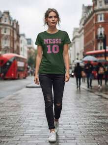 World Soccer Futbol Messiami Womens T-Shirt - 藏蓝色 - 查看 2