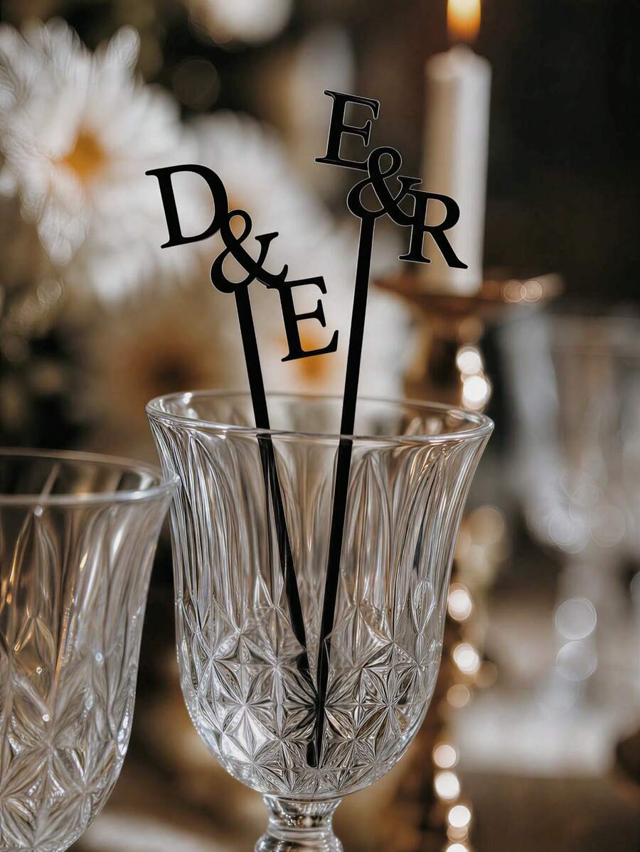 Personalized Wedding Stir Sticks - Wedding Party Decor, Daily Home Use, Wedding Stir Sticks (Gold)