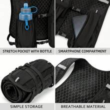 1pc Running Vest Backpack With 1pc 500ml Soft Water Bottle, Unisex, Hydration Vest With 500ML Water Bottle, Adjustable Hydration Backpack With 500ML Water Bladder Interface, Breathable Lightweight Running Vest With Phone Pocket, Suitable For Marathon And Trail Running - Backpack + 500ML Water Bottle - View 2