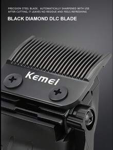 Kemei KM-1386 Men's Hair Clipper, New DLC Blade Hair Trimmer With Charging Base, Professional Salon Use Or Home Haircutting - Black - View 7