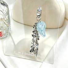 Y2K Angel Wings Star Chain Bag Charm, Metal Pentagram Tassel Keychain, Japanese INS Style Phone Chain Pendant, Backpack Decorative Accessory - Multicolor - View 13