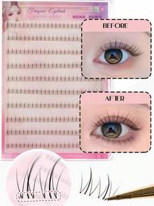 120 Clusters Glue-Free Little Flame Lower Eyelashes, Japanese & Korean Style, C Curl, 5-6mm Short Design, Create Lively Lower Eyelash Makeup Effect, No Glue Needed, DIY Free Matching, Save Makeup Time, Soft & Lightweight Lash Bundles Comfortably Fit Eye Shape, Suitable For Beginners To Wear Easily, Reusable, Applicable For Daily Commute, Dating, Travel, Party & Holiday Makeup, Perfect Holiday Gift For Best Friend & Girlfriend - C - View 7