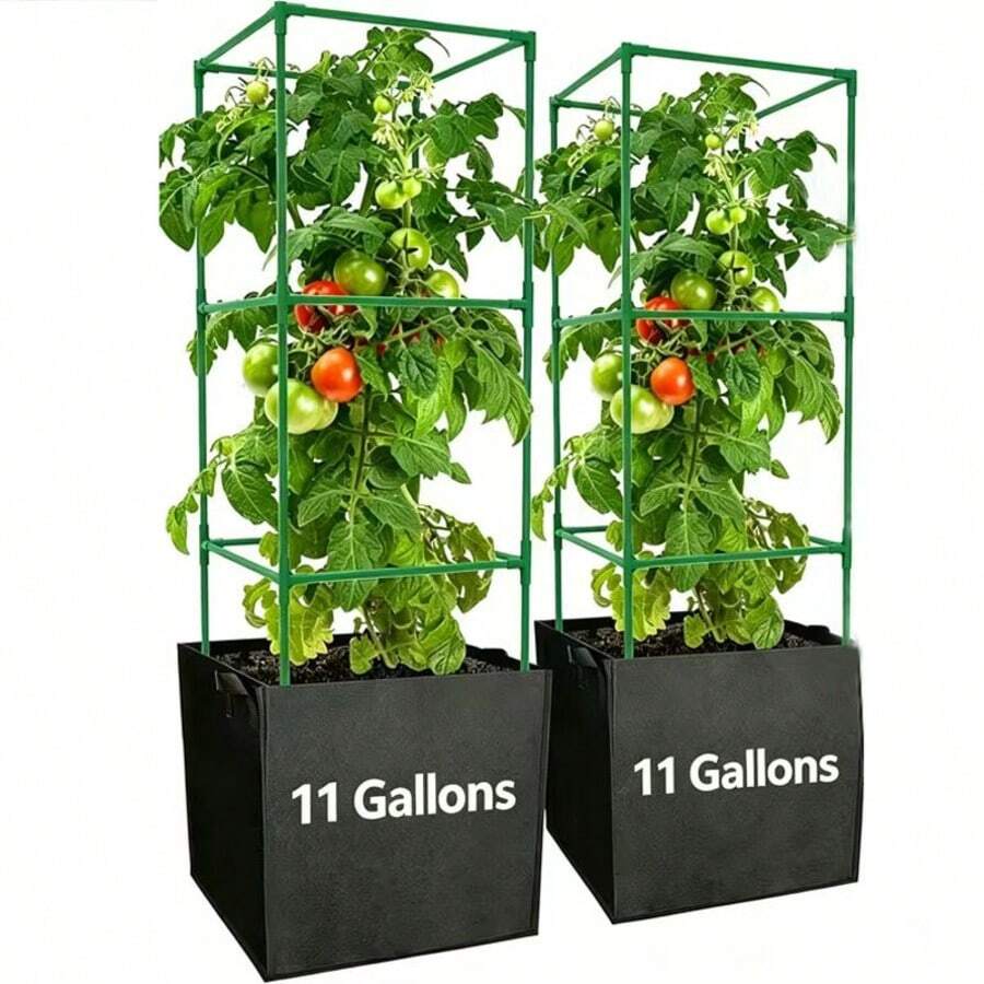 1pc Heavy Duty Square Planter Bag (42.5L / 11 Gallon) – Lightweight And Durable, Made Of Non-Woven Fabric; Suitable For Indoor And Outdoor Use, Perfect For Growing Vegetables And Flowers. - Black - View 1