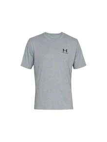 Under Armour [حزمة] تي شيرت كلاسيكي ميني ديبر للرجال UA سبورت ستايل بأكمام قصيرة وشعار على الصدر الأيسر + بنطال جوغر فريق بليتزينج للرجال UA ريفال من الصوف - رمادي - مشاهدة 2