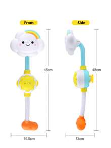 1pc Children Bathing Water Sprinkler Toy Sunflower & Rainbow & Cloud Shaped For Summer - White - View 11