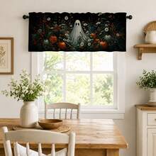 1pc Halloween Cute Ghost Theme Home Decor Curtain, Versatile Short Window Valance, Suitable For Kitchen, Living Room, Bedroom, Holiday Decoration Home Decor Curtain, Versatile Short Window Valance, Suitable For Kitchen, Living Room, Bedroom, Halloween Holiday Decoration - Multicolor - View 6