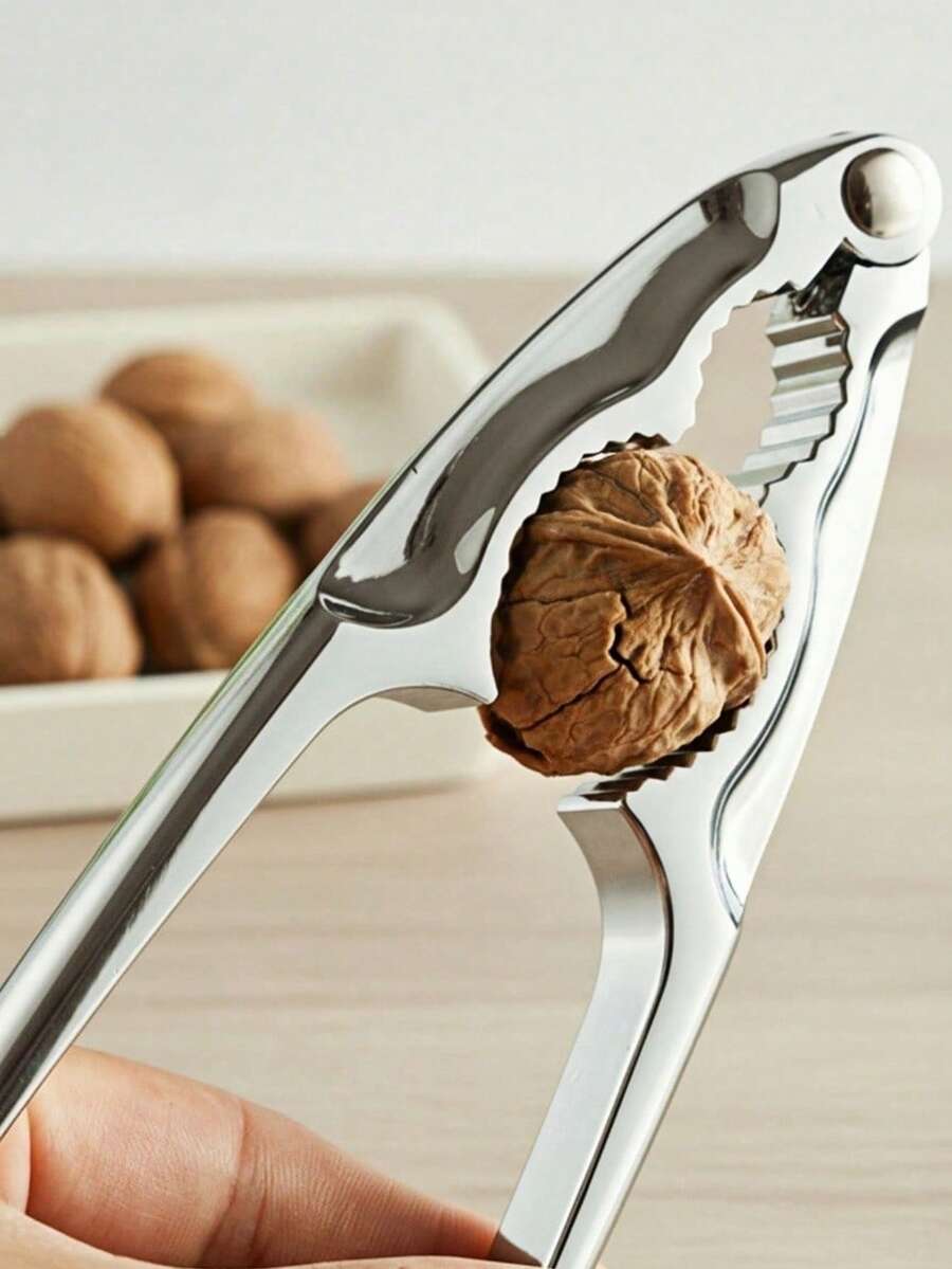 Haus Hana 1入組厚質鋅合金夾核器,多功能帶舒適握把的開核器,適用於各種堅果和螃蟹、蝦和貝類 - 銀色 - 查看 1