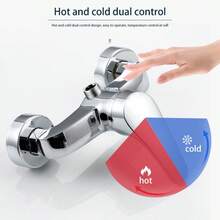 現代風鍍鉻塑鋼淋浴水龍頭 雙控制壁掛式冷熱混水閥，適用於浴室與浴缸 - A - 查看 4