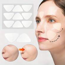 180pcs Facial Stickers, Suitable For Face, Fragrance-Free, Alcohol-Free, No Power Or Battery Required, Portable (No Makeup Ingredients), Face Tape, Jawline, Face Mask - White - View 7