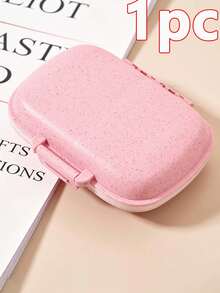 1pc Pink Medicine Storage Box, Portable Pill Dispenser Box For Bag, Pill And Tablet Organizer - Multicolor - View 9