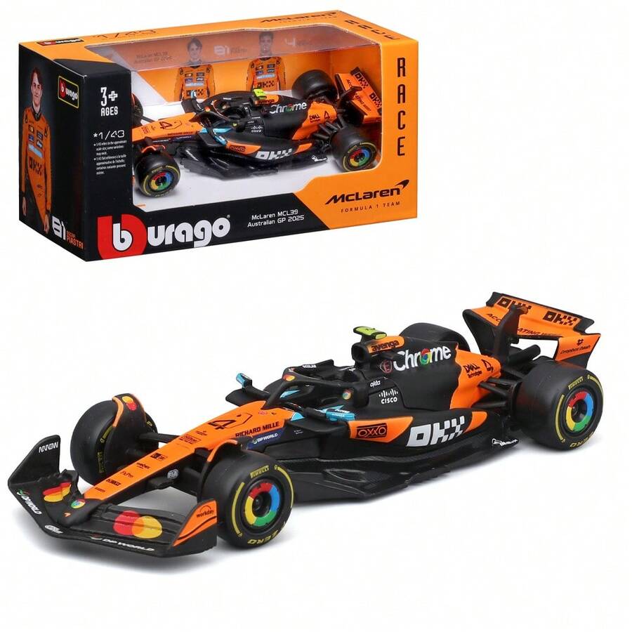 Burago F1 McLaren MCL39 2025 #4 Lando Norris 1/43 木瓜黑賽車模型