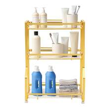 YUNRUX 3-Tier Bathroom Countertop Organizer Shelf Rack Storage - 金色 - 查看 1